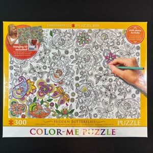 NEW Hidden Butterflies Color Me 300 Piece Jigsaw Puzzle by Eurographics